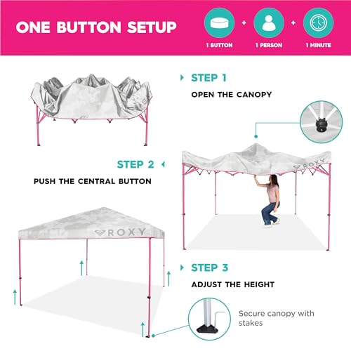 Roxy 10x10 Pop Up Canopy – Outdoor Beach Tent with Easy Up One-Push Setup