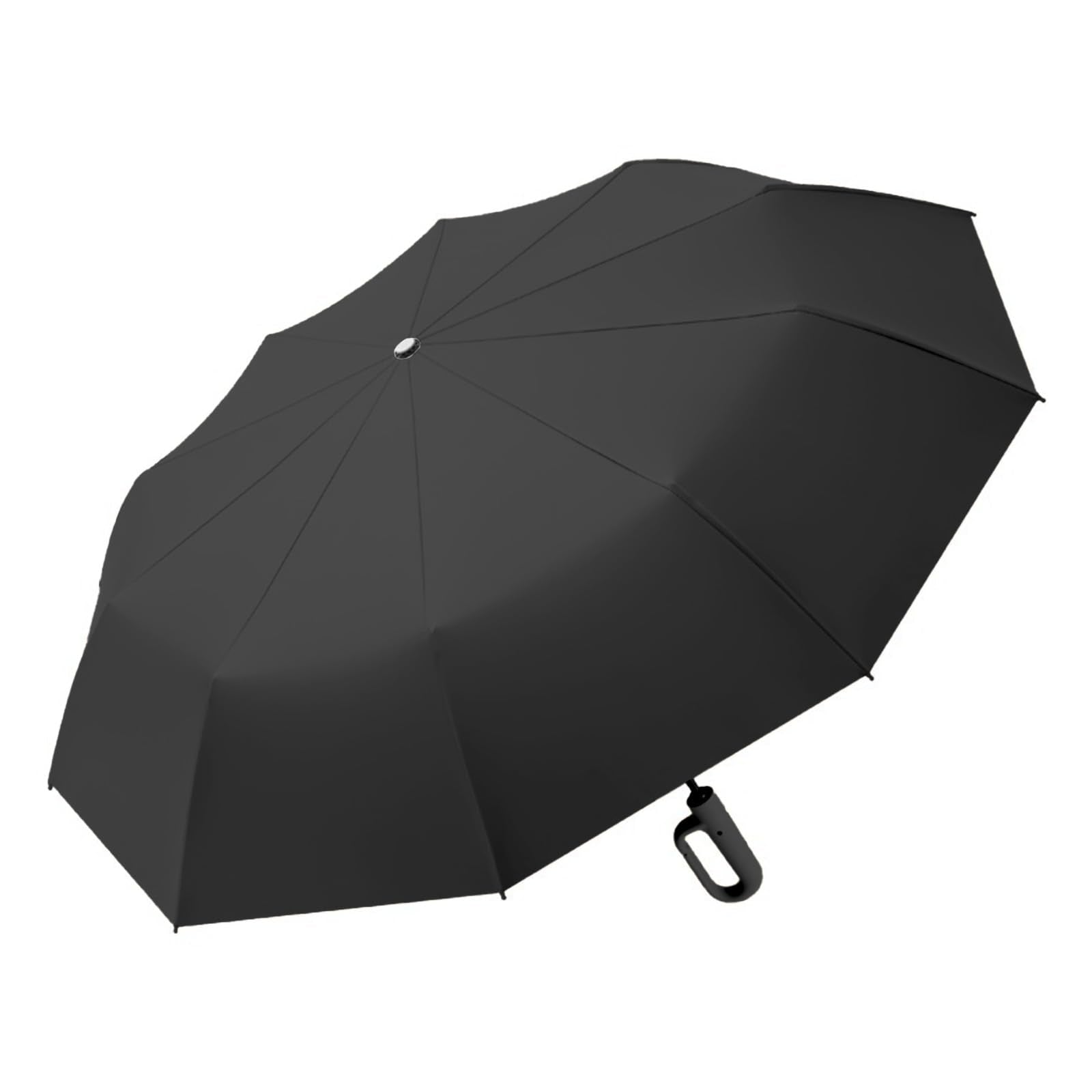 Windproof Automatic Folding Travel Umbrella with Hook Handle - Compact and Portable for Outdoor Activities