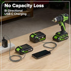 Greenworks 24V Cordless Brushless 400 in-lbs Drill/Driver+1950 in-lbs Impact Driver Combo