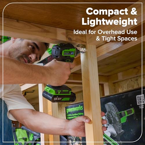 Greenworks 24V Cordless Brushless 400 in-lbs Drill/Driver+1950 in-lbs Impact Driver Combo