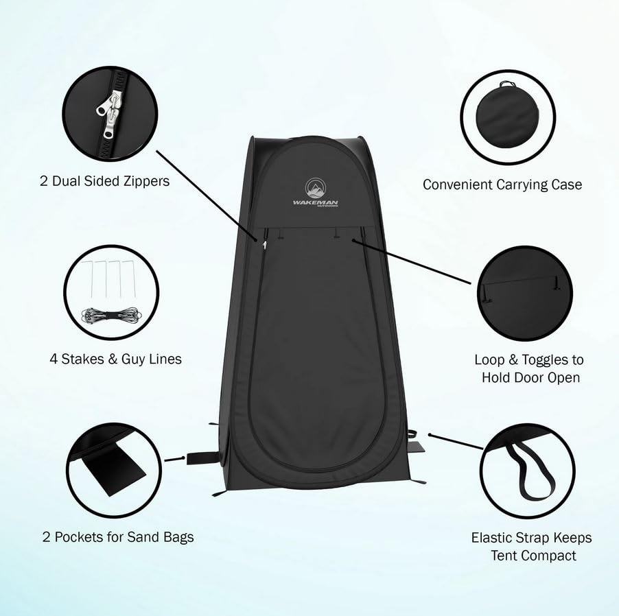 Pop Up Pod - Privacy Shower Tent, Dressing Room, or Portable Toilet Stall with Carry Bag for Camping