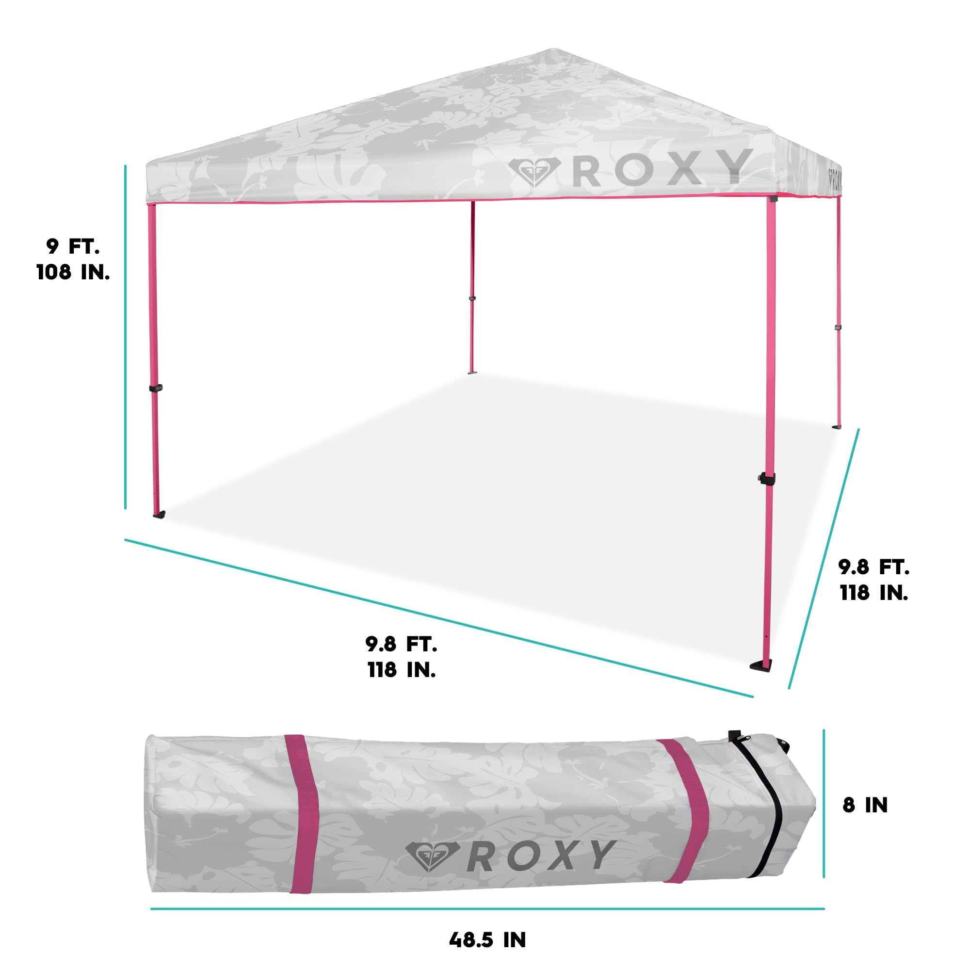 Roxy 10x10 Pop Up Canopy – Outdoor Beach Tent with Easy Up One-Push Setup