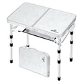Sportneer Camping Table: Adjustable Height Small Folding Table 23.6" L x 15.7" W 4 Height with Mesh Layer