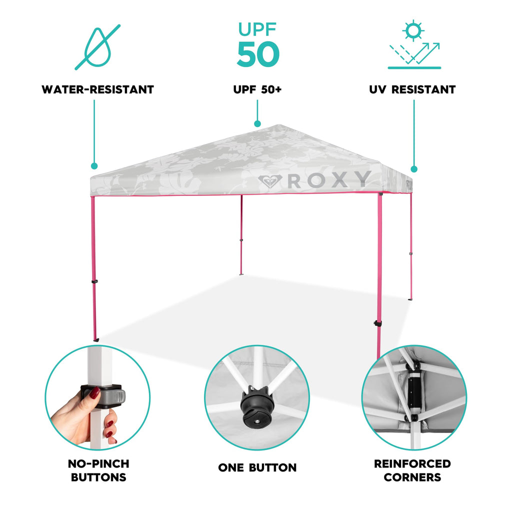 Roxy 10x10 Pop Up Canopy – Outdoor Beach Tent with Easy Up One-Push Setup