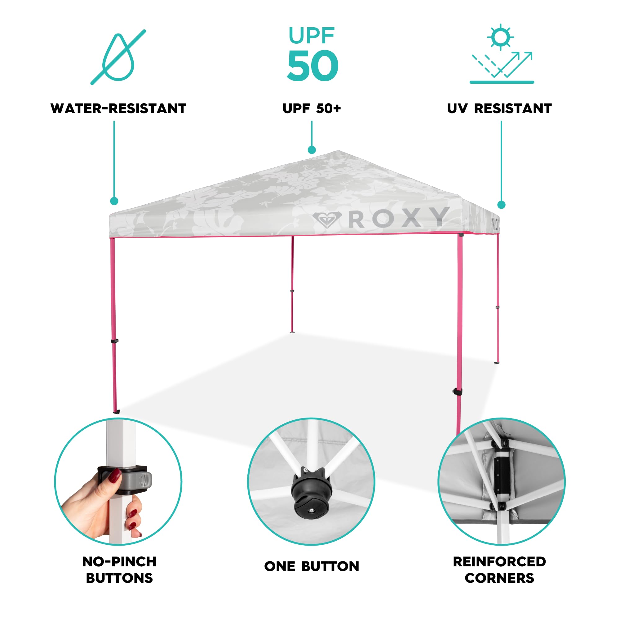 Roxy 10x10 Pop Up Canopy – Outdoor Beach Tent with Easy Up One-Push Setup