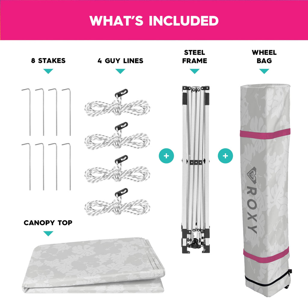 Roxy 10x10 Pop Up Canopy – Outdoor Beach Tent with Easy Up One-Push Setup