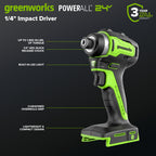 Greenworks 24V Cordless Brushless 400 in-lbs Drill/Driver+1950 in-lbs Impact Driver Combo