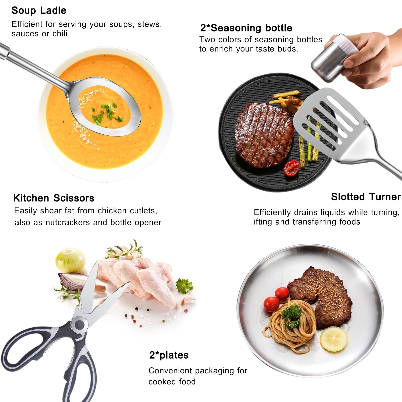 Camping Cooking Set- 24 Pcs Camping Utensils Camping Essentials Camping Gear for Camp Kitchen Cooking and Grilling