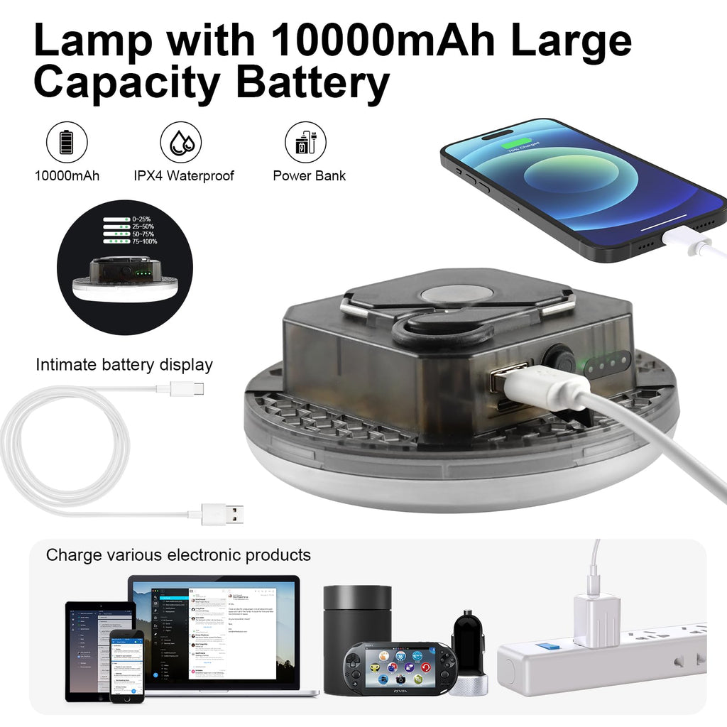 Rechargeable Camping Light with Motion Sensor and Radar