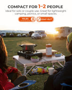 Sportneer Camping Table: Adjustable Height Small Folding Table 23.6" L x 15.7" W 4 Height with Mesh Layer