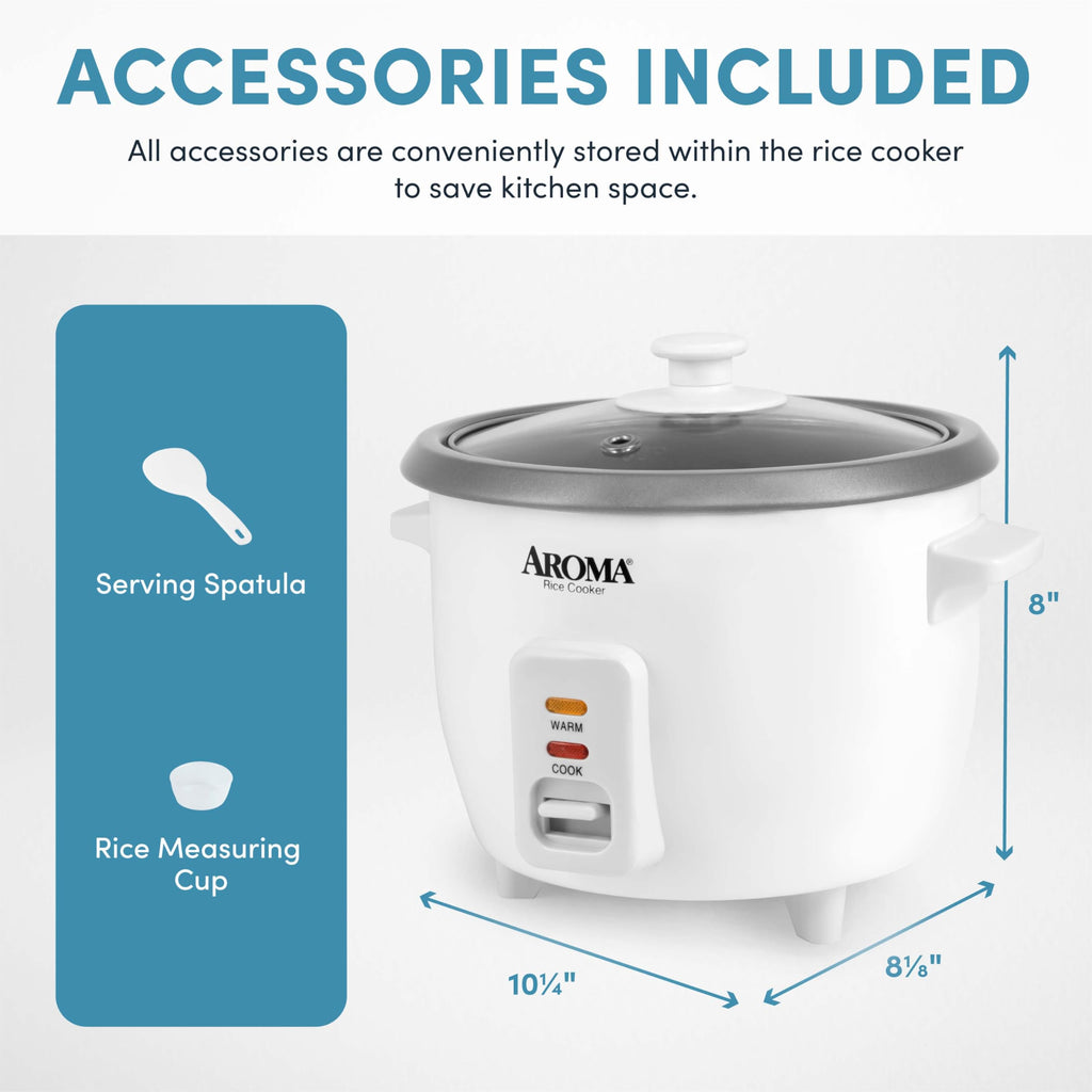 Rice Cooker  (3-Cup (Uncooked) / 6-Cup (Cooked), Small Rice Cooker)