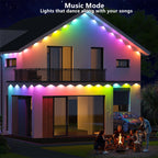 Christmas Permanent Outdoor Lights,100ft RGB + IC Smart LED Eaves Lights with App & Remote Control