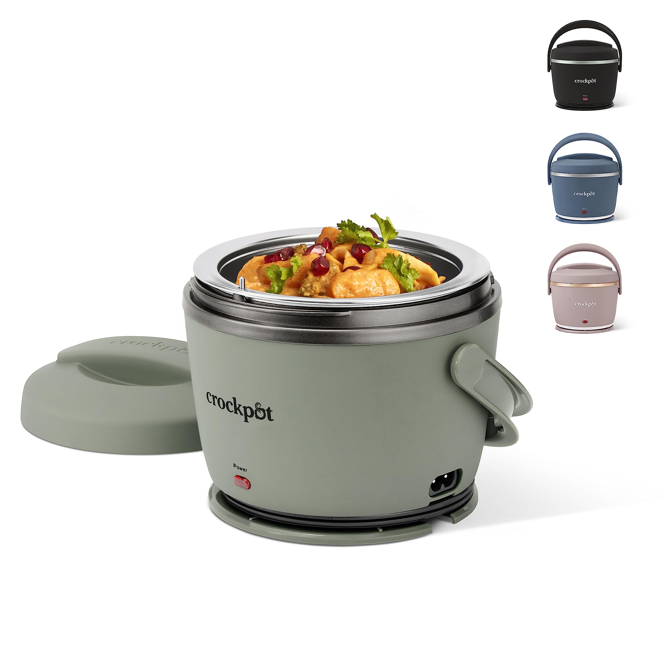Crock-Pot Portable Electric Lunch Box 20-Ounce Food Warmer Moonshine Green | Ideal for Travel On-the-Go | Keeps Food Spill-Free Warm & Tasty | Dishwasher-Safe