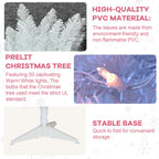 4ft Lighted Artificial White Christmas Tree | Leeheeyee Small Christmas Tree, Not Pre-lit White Tinsel Pine Trees with Lights