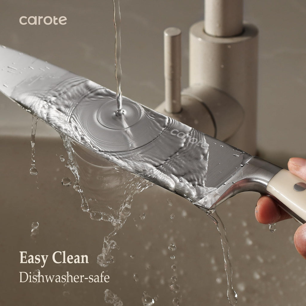 CAROTE 14 Pieces  Forged, High Carbon Stainless Steel Knife Set with Block