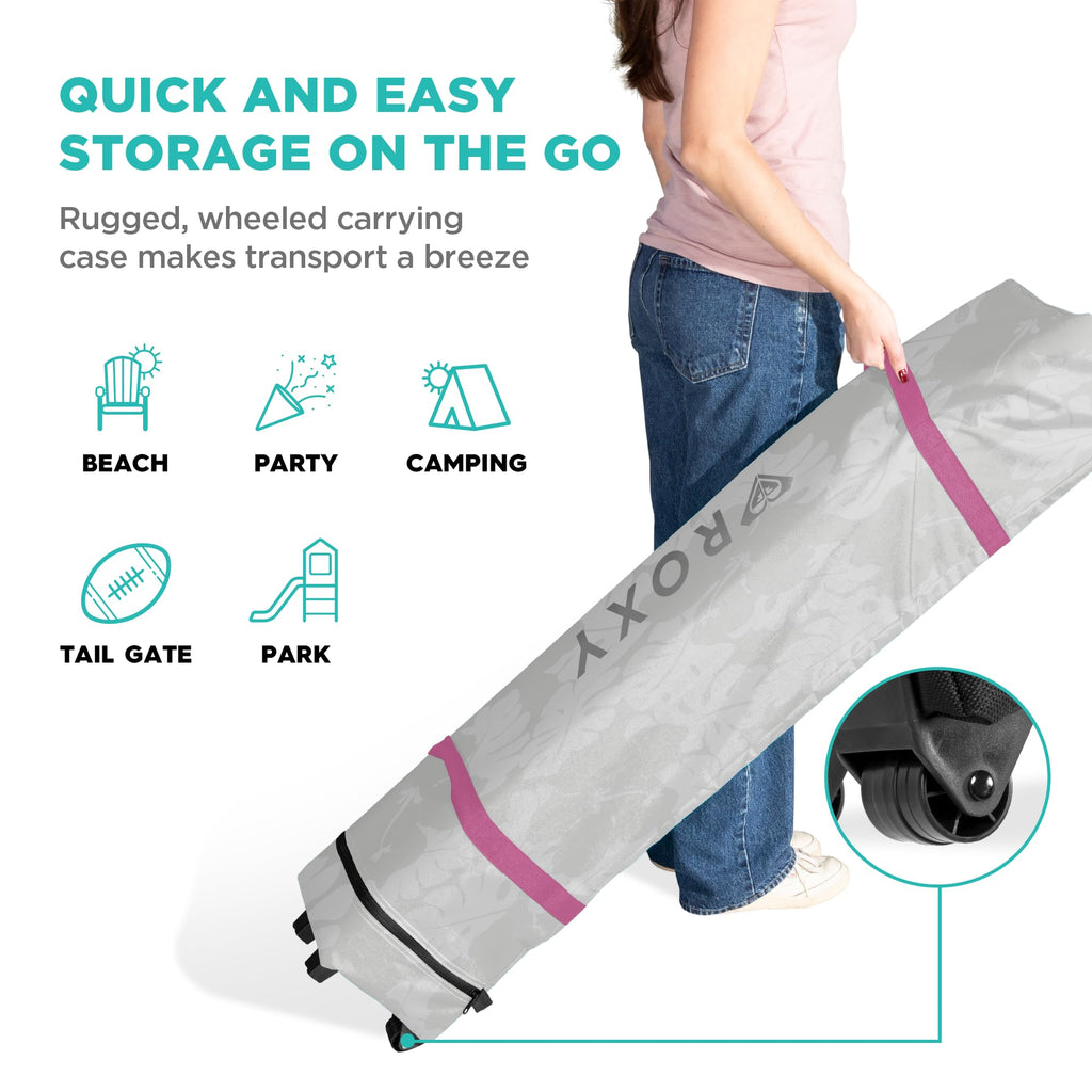 Roxy 10x10 Pop Up Canopy – Outdoor Beach Tent with Easy Up One-Push Setup