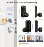 Veise Built-in Wi-Fi Smart Lock with Knob (Waterproof, Fingerprint Keyless Entry)