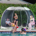 Alvantor Screen House Room Camping Tent Outdoor Canopy Pop Up Sun Shade Hexagon Shelter Mesh Walls Not Waterproof 10'x10' Beige Patent Pending