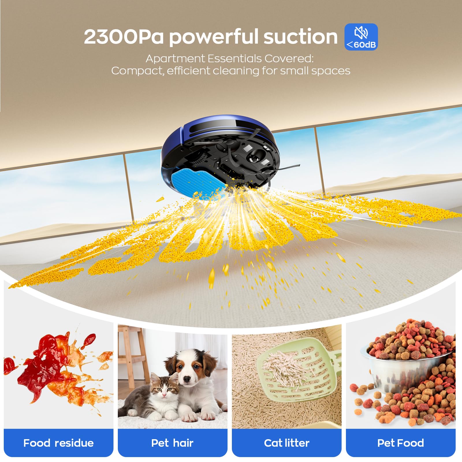 2-in-1 Mopping Robot Vacuum Cleaner with 2300Pa Suction