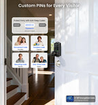 Veise Built-in Wi-Fi Smart Lock with Knob (Waterproof, Fingerprint Keyless Entry)