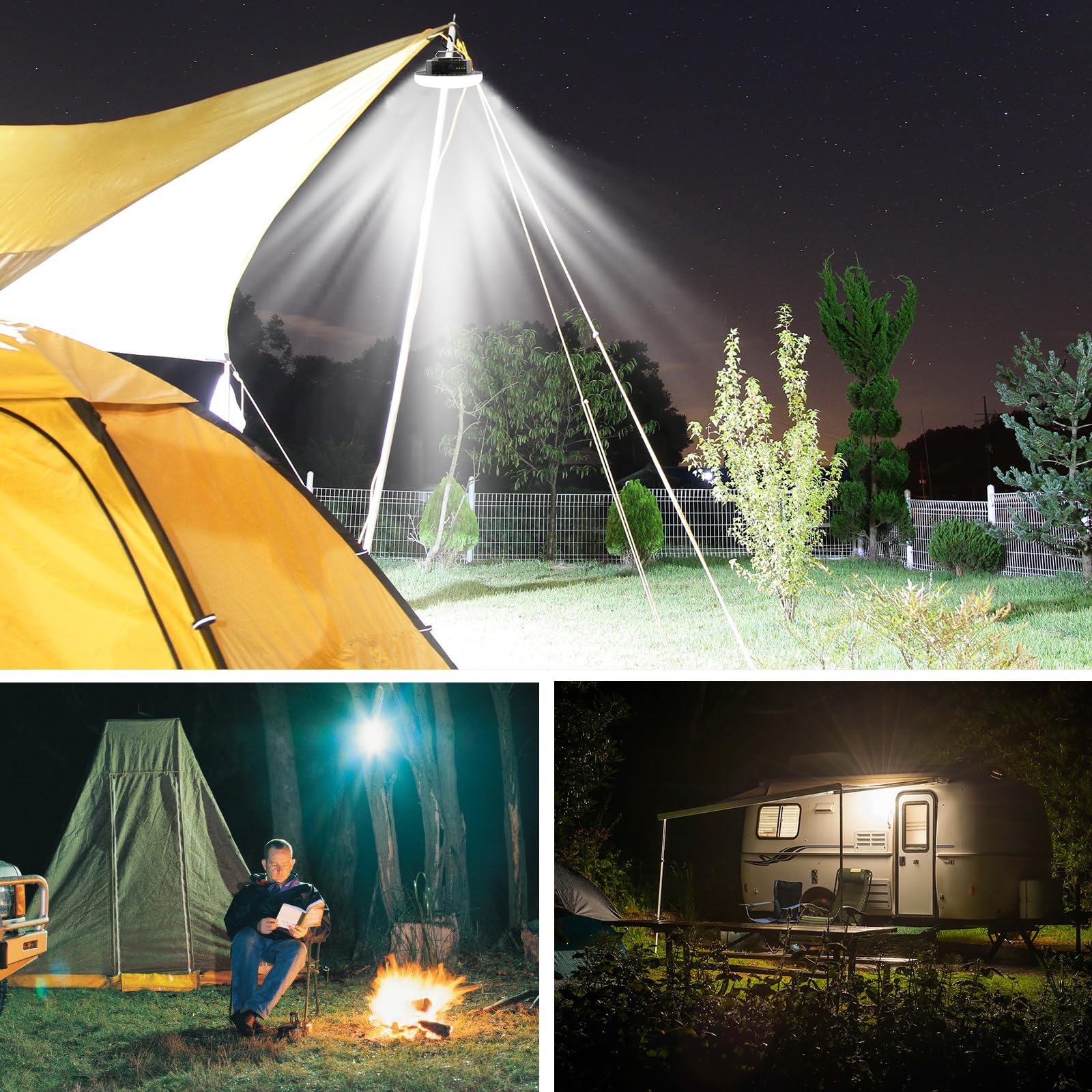 Rechargeable Camping Light with Motion Sensor and Radar