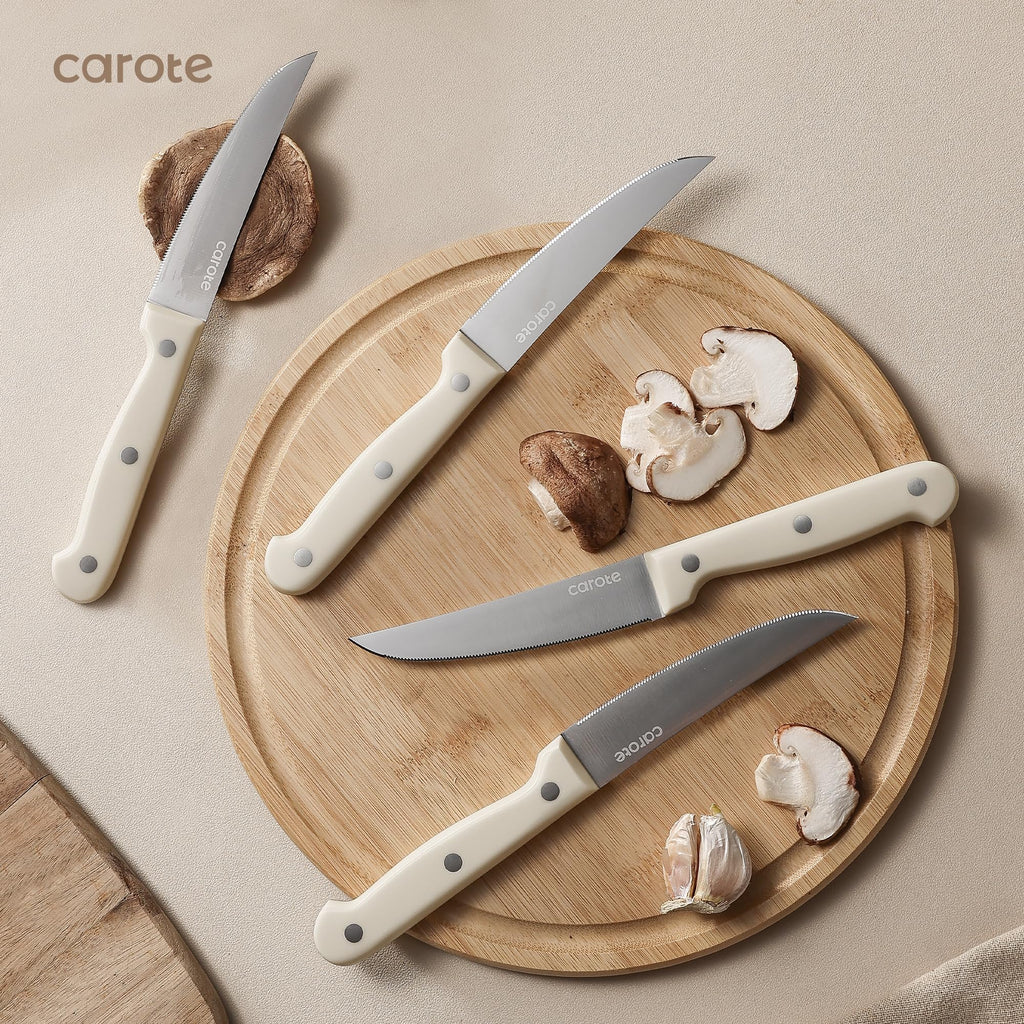 CAROTE 14 Pieces  Forged, High Carbon Stainless Steel Knife Set with Block